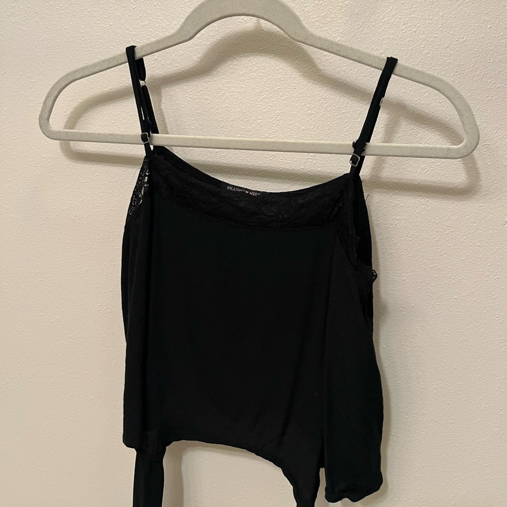 Brandy Melville Black Lace-Trim Cami Top